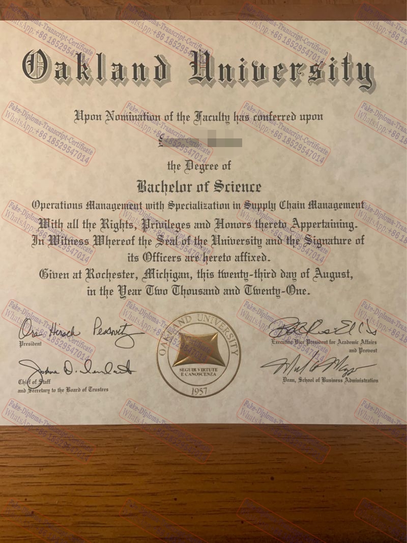 Make fake Oakland University Certificate