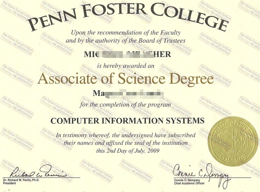 Make fake Penn Foster College Diploma