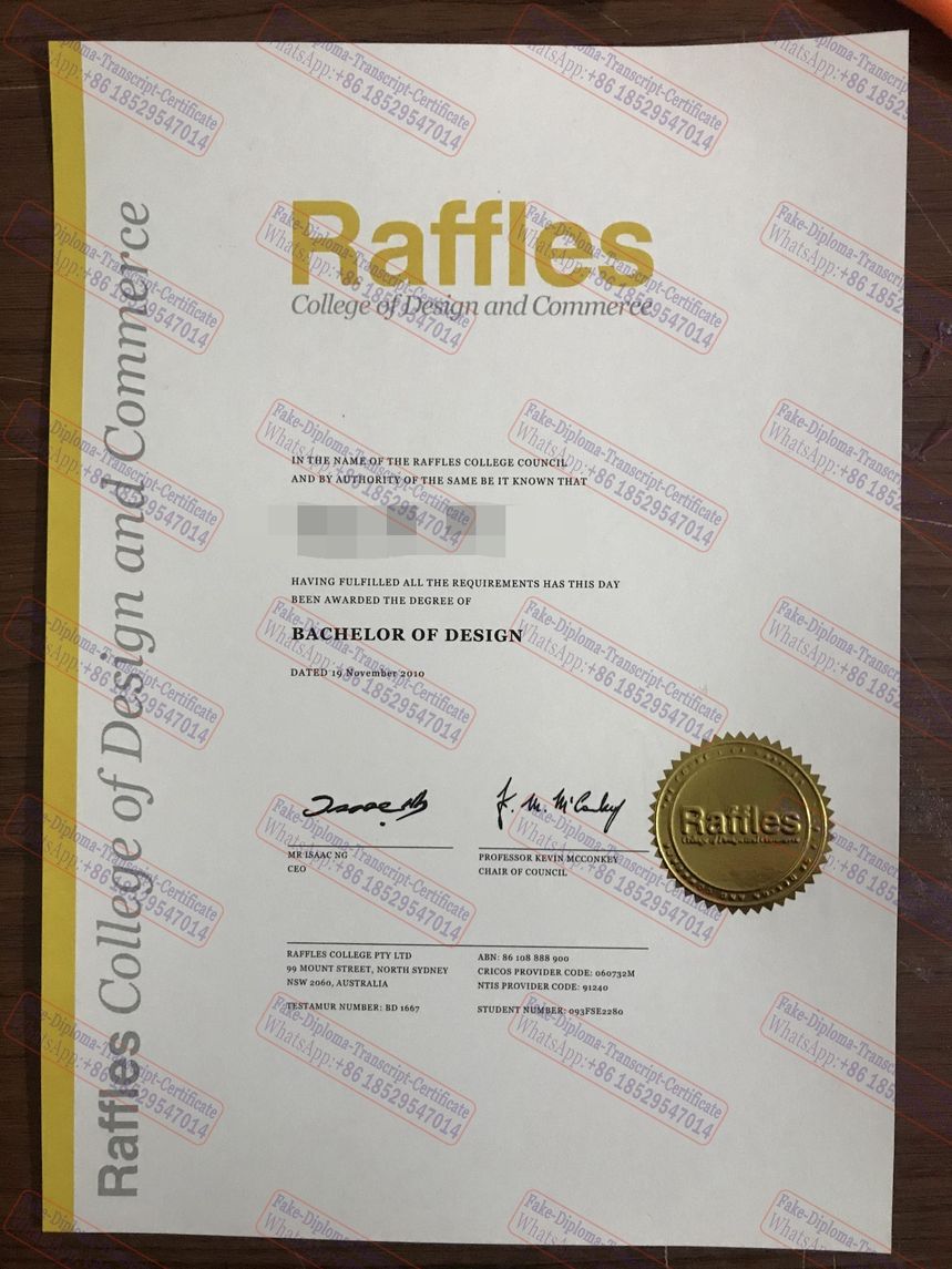 Make fake Raffles Design Institute Certificate