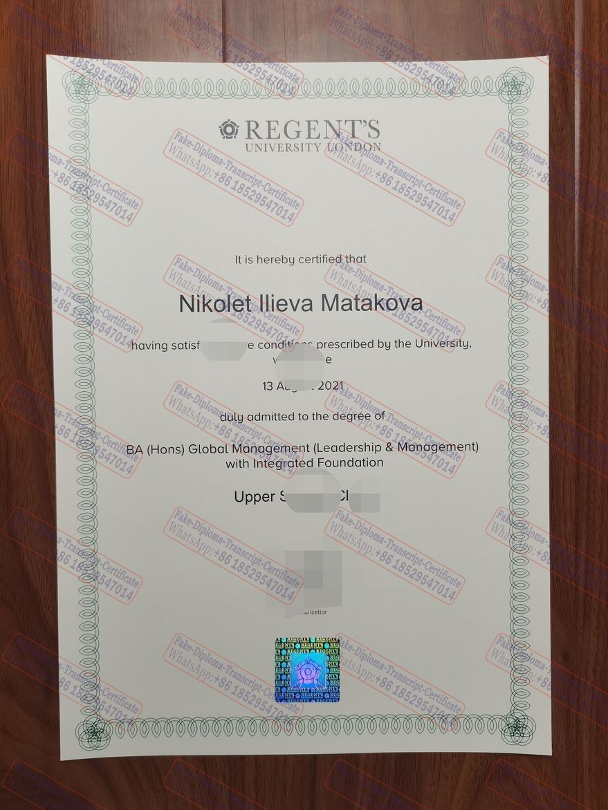 Make fake Regents University London Certificate