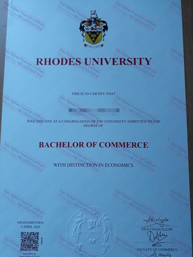 Make fake Rhodes University Degree