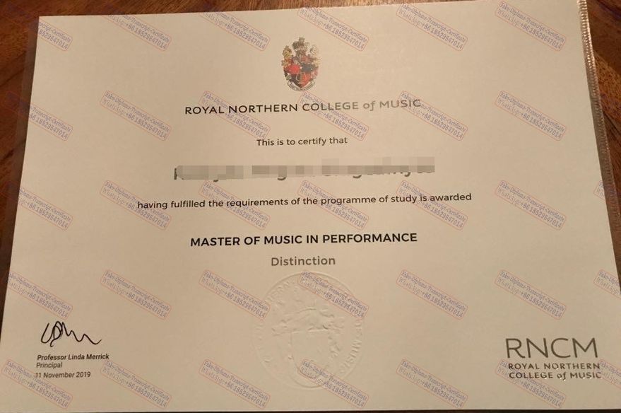 Make fake Royal Northern College of Music Certificate