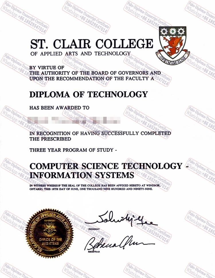 Make fake ST.CLAIR COLLEGE Certificate