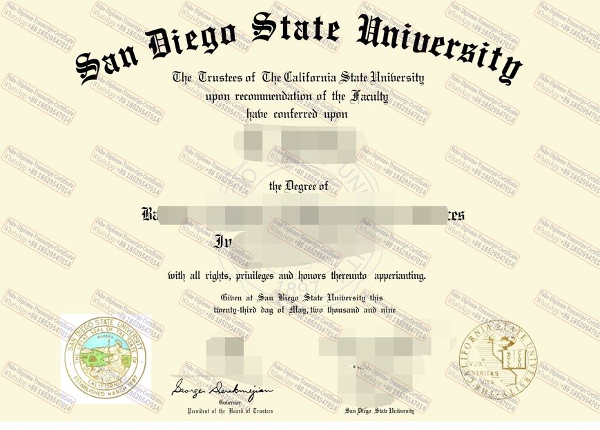 Make fake San Diego State University Certificate