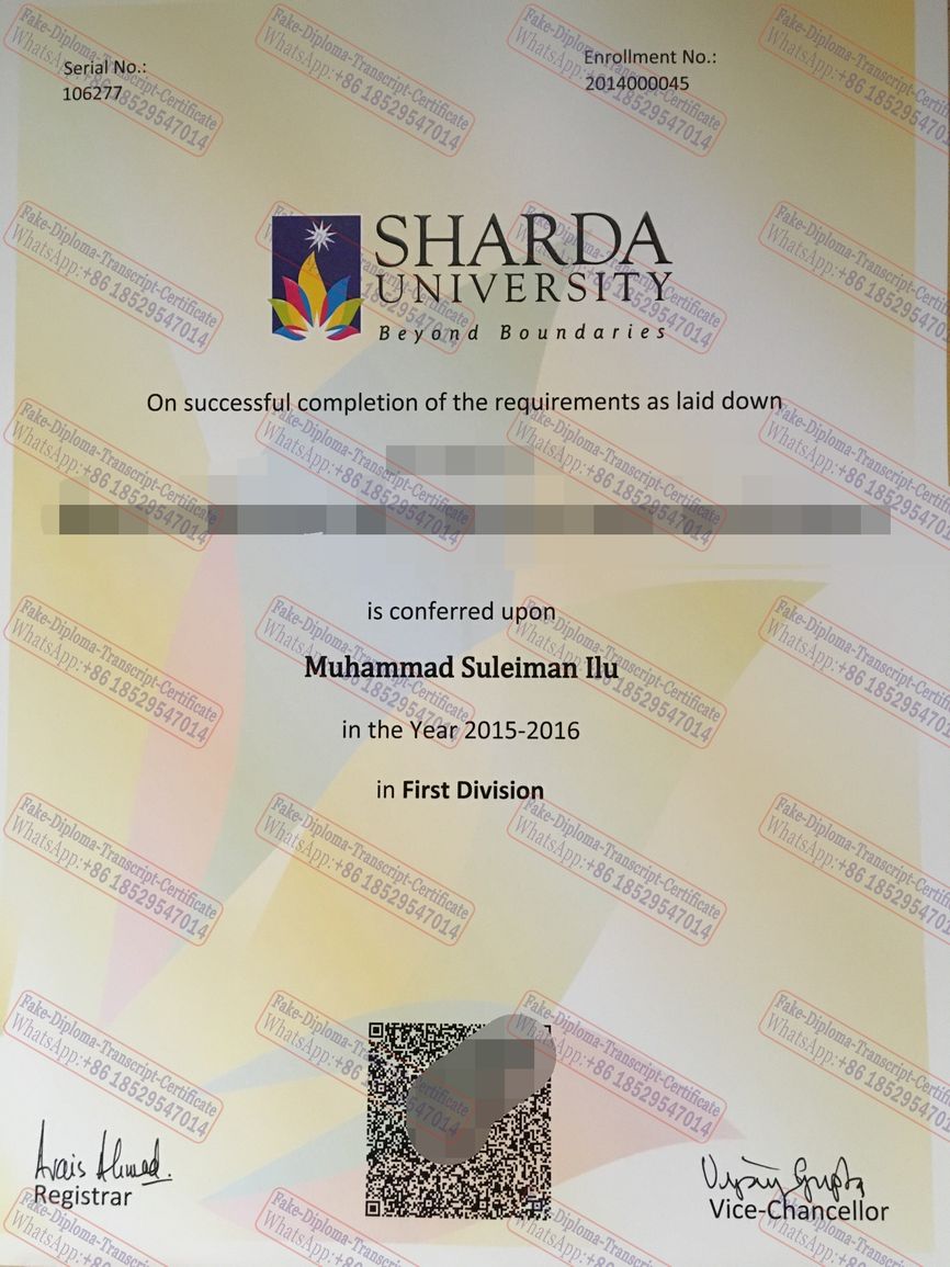 Make fake Sharda University Diploma