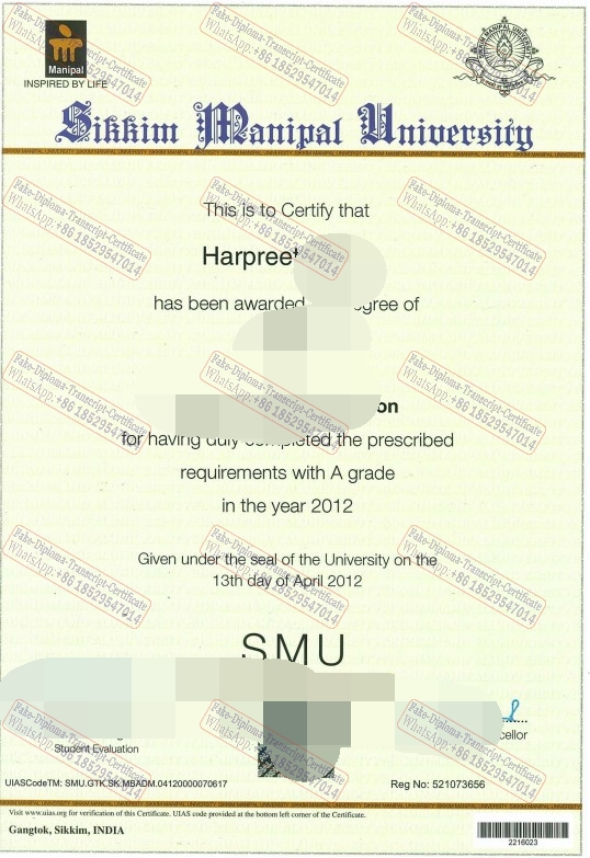 Make fake Sikkim Manipal University Diploma