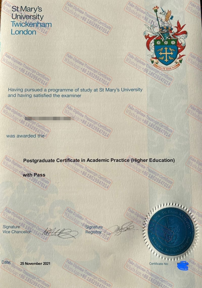 Make fake St Marys University, Twickenham Certificate