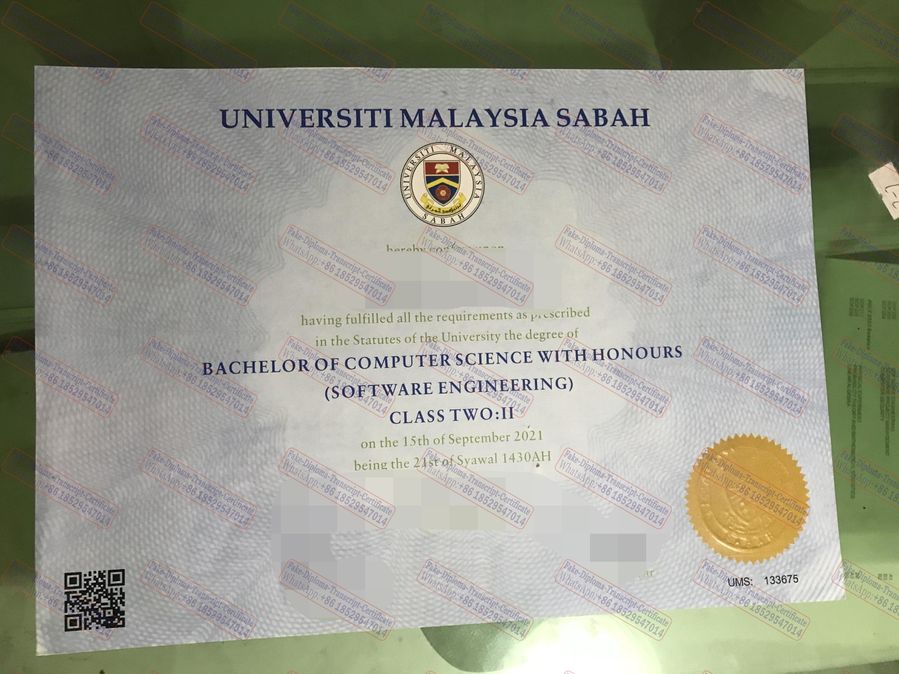 Make fake The University Malaysia Sabah Diploma