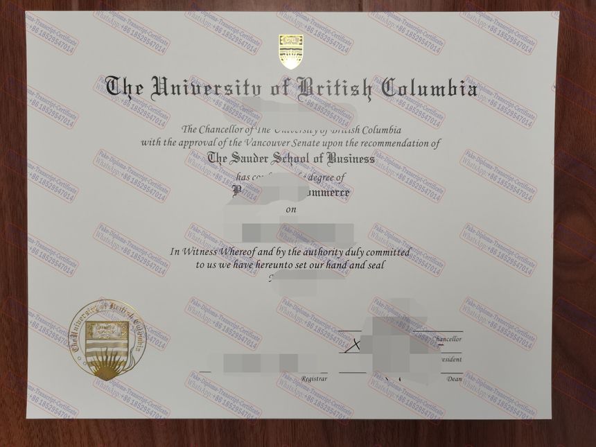 Make fake The University of British Columbia Diploma