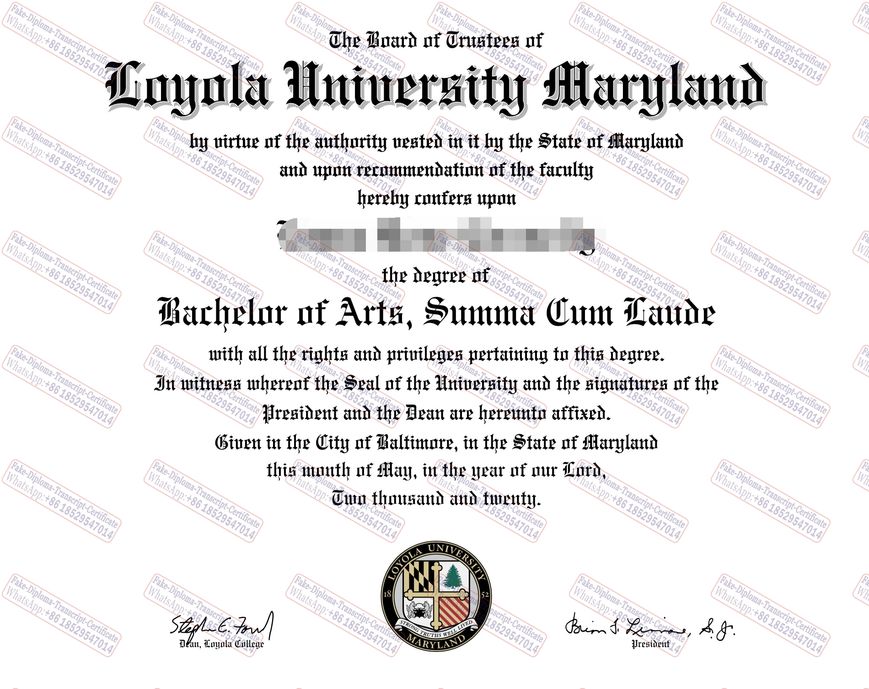 Make fake The steps to buy fake Loyola University Maryland Diploma Degree