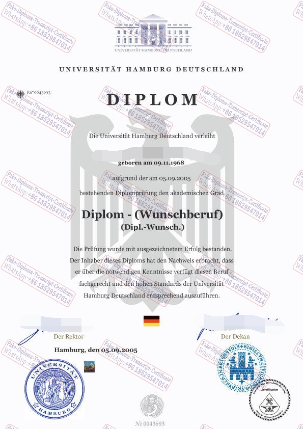 Make fake Universitat Hamburg Diploma