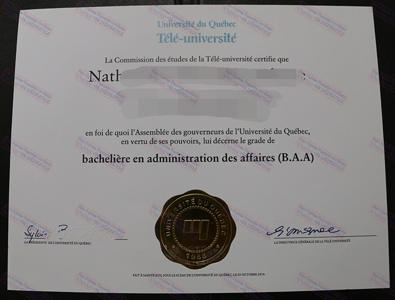 Make fake University of Quebec Distance University Certificate