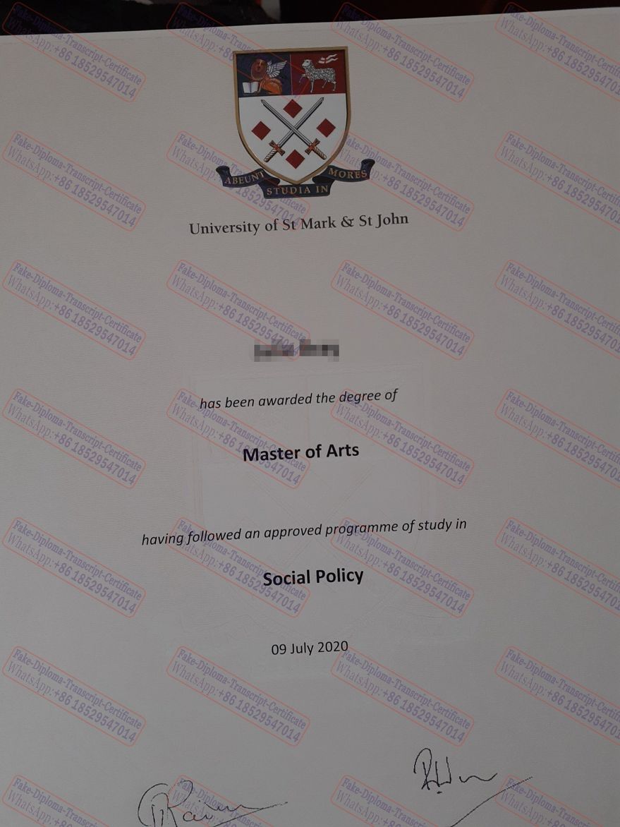 Make fake University of St Mark and St John, Plymouth Degree