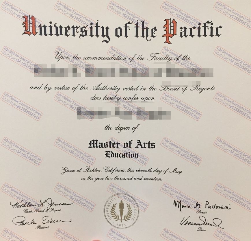 Make fake University of the Pacific Diploma