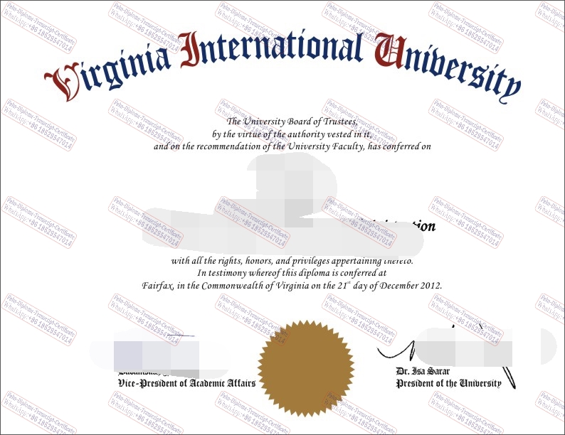 Make fake Virginia International University Diploma