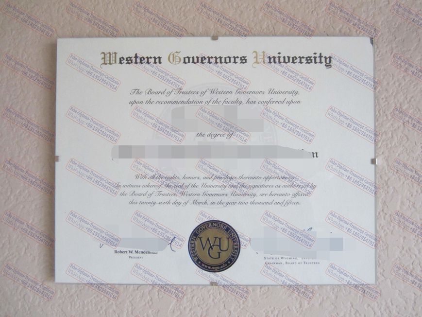 Make fake Western Governors University Certificate