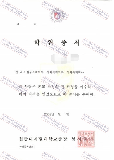 Make fake Wonkwang University (2) Diploma