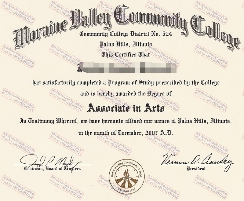 Make fake moraine valley community college Certificate