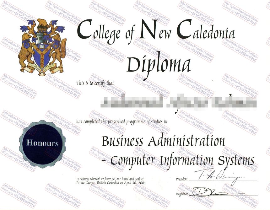 Purchase fake College Of New Caledonia Degree