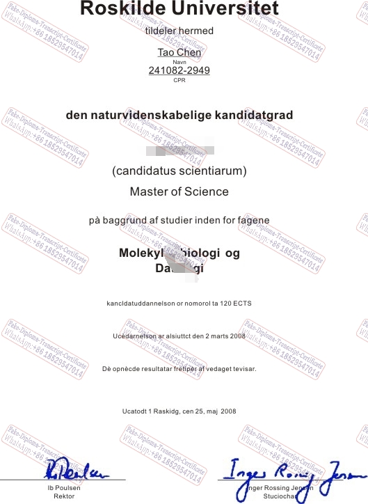 Purchase fake Roskilde University Diploma