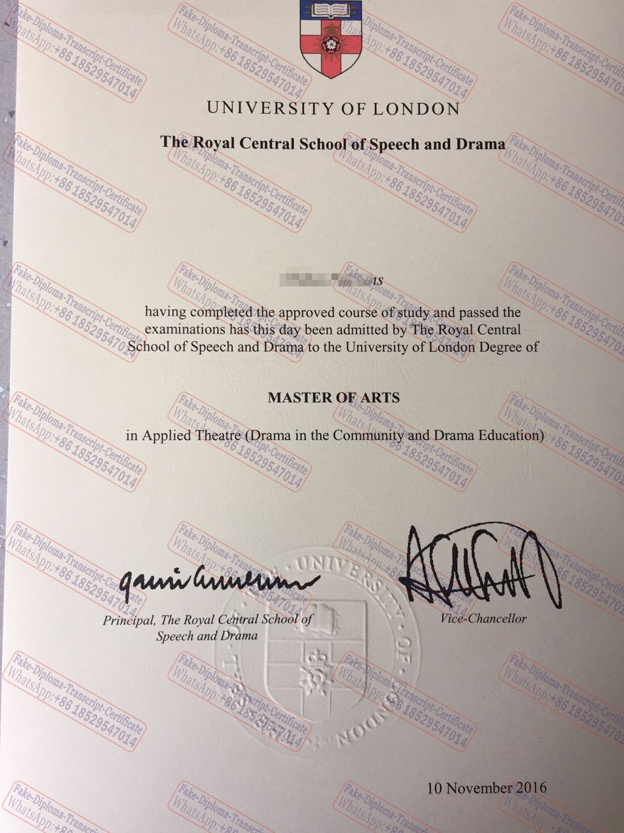 Purchase fake Royal Central School of Speech and Drama Certificate