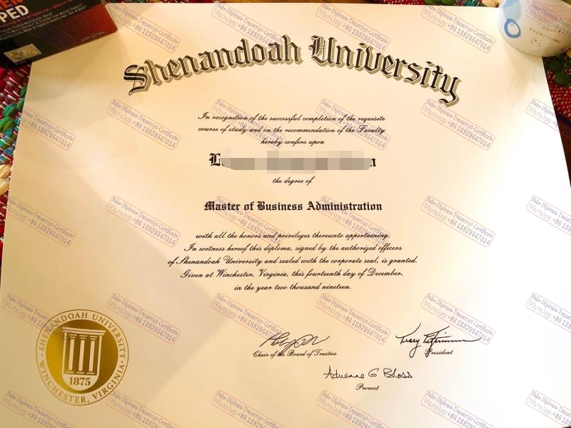 Purchase fake Shenandoah University Certificate