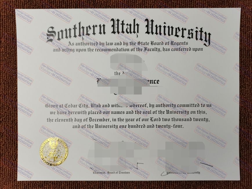 Purchase fake Southern Utah University Certificate