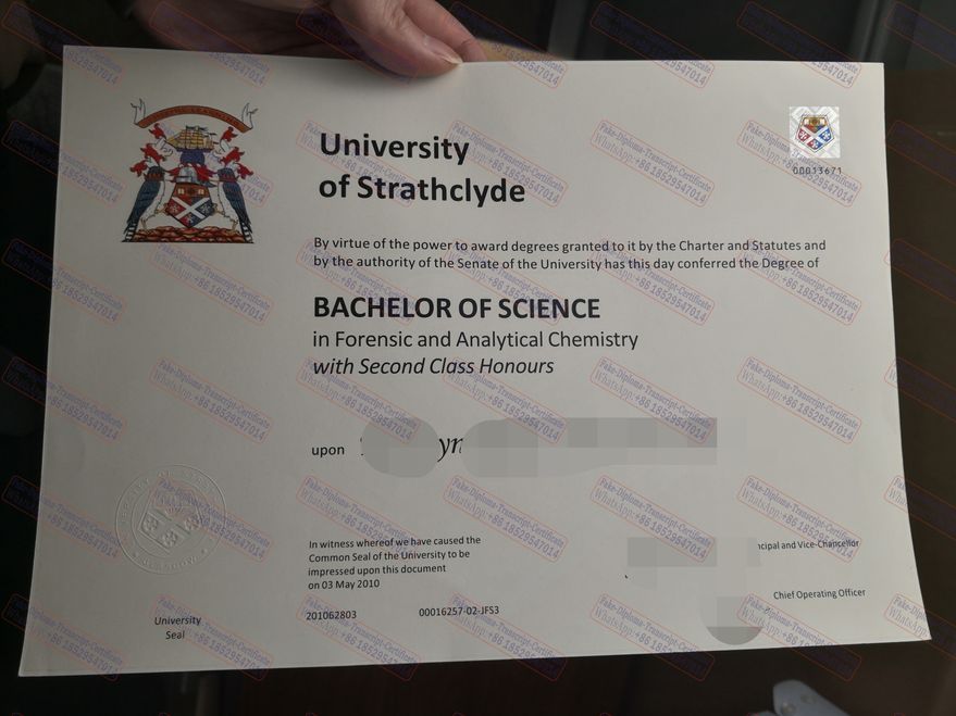 Purchase fake The Strathclyde University Certificate