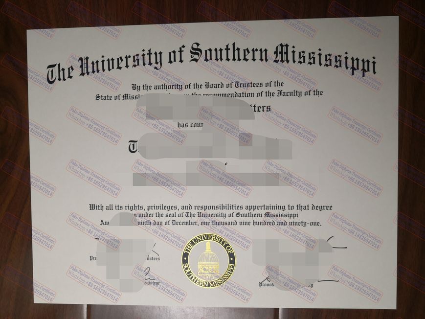 Purchase fake The University of Southern Mississippi Certificate