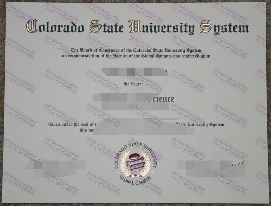 Purchase fake The steps to buy fake Colorado State University Certificate Diploma