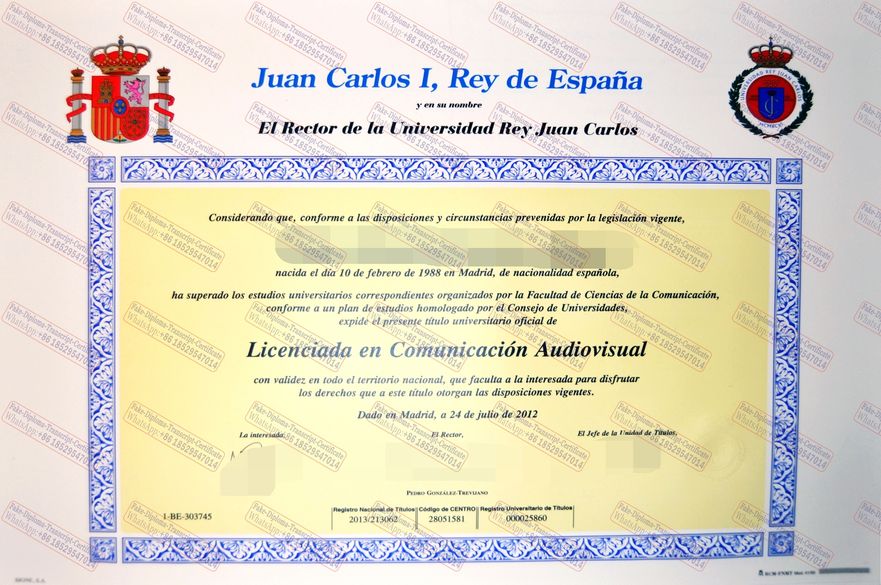 Purchase fake Universidad Rey Juan Carlos Diploma