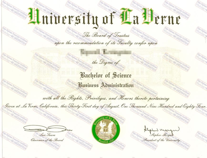 Purchase fake University of La Verne Certificate