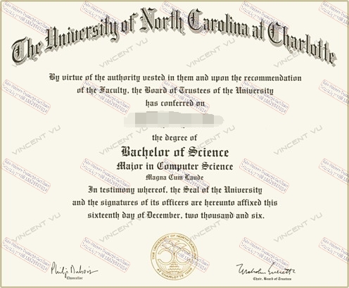 Purchase fake University of North Carolina at Charlott Degree