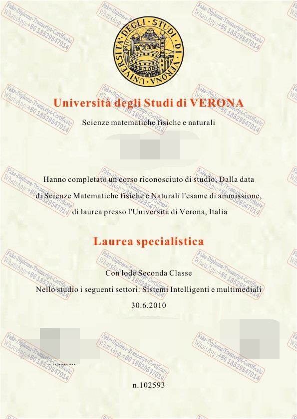 Purchase fake University of Verona Diploma