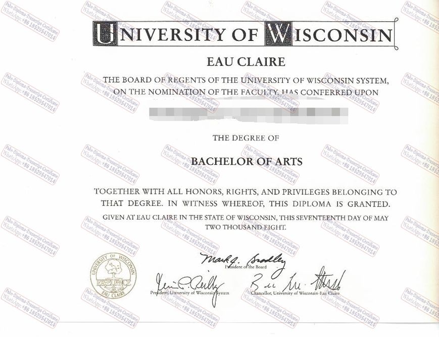 Purchase fake University of Wisconsin Eau Claire Certificate