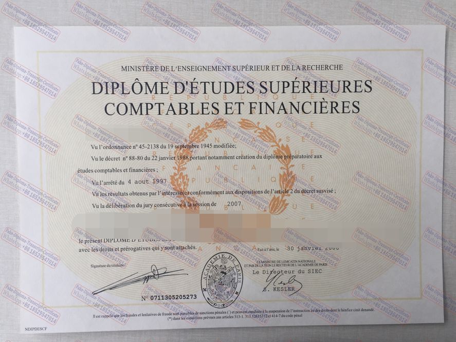 Purchase phony Collège de Paris Certificate