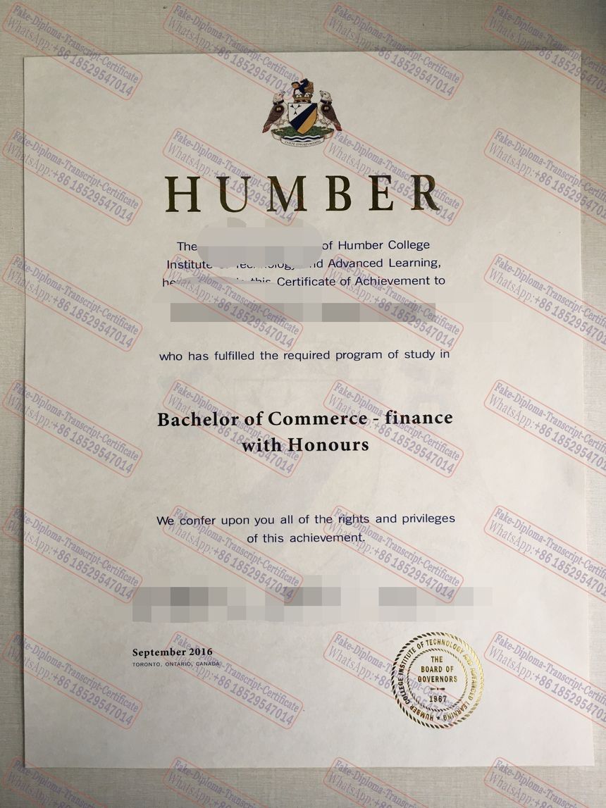 Purchase phony Humber College Certificate