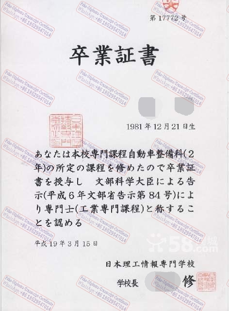 Purchase phony Japan Institute of Technology and Information Technology Certificate