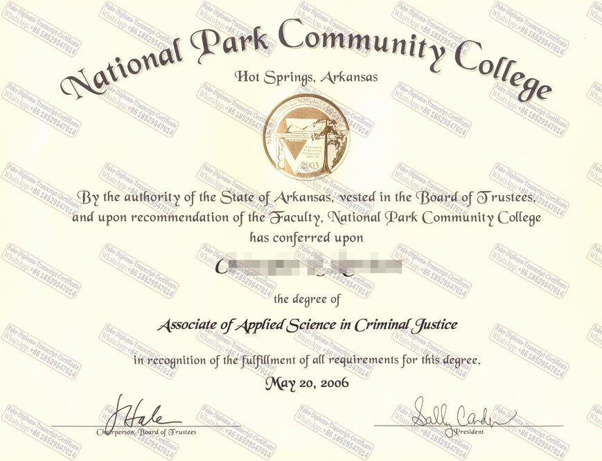 Purchase phony National Park Community College Certificate