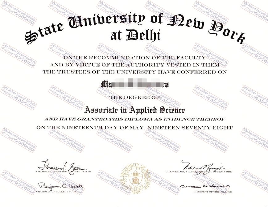 Purchase phony State University of New York at Delhi Diploma