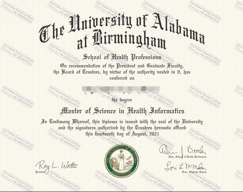 Purchase phony University of Alabama Birmingham Diploma