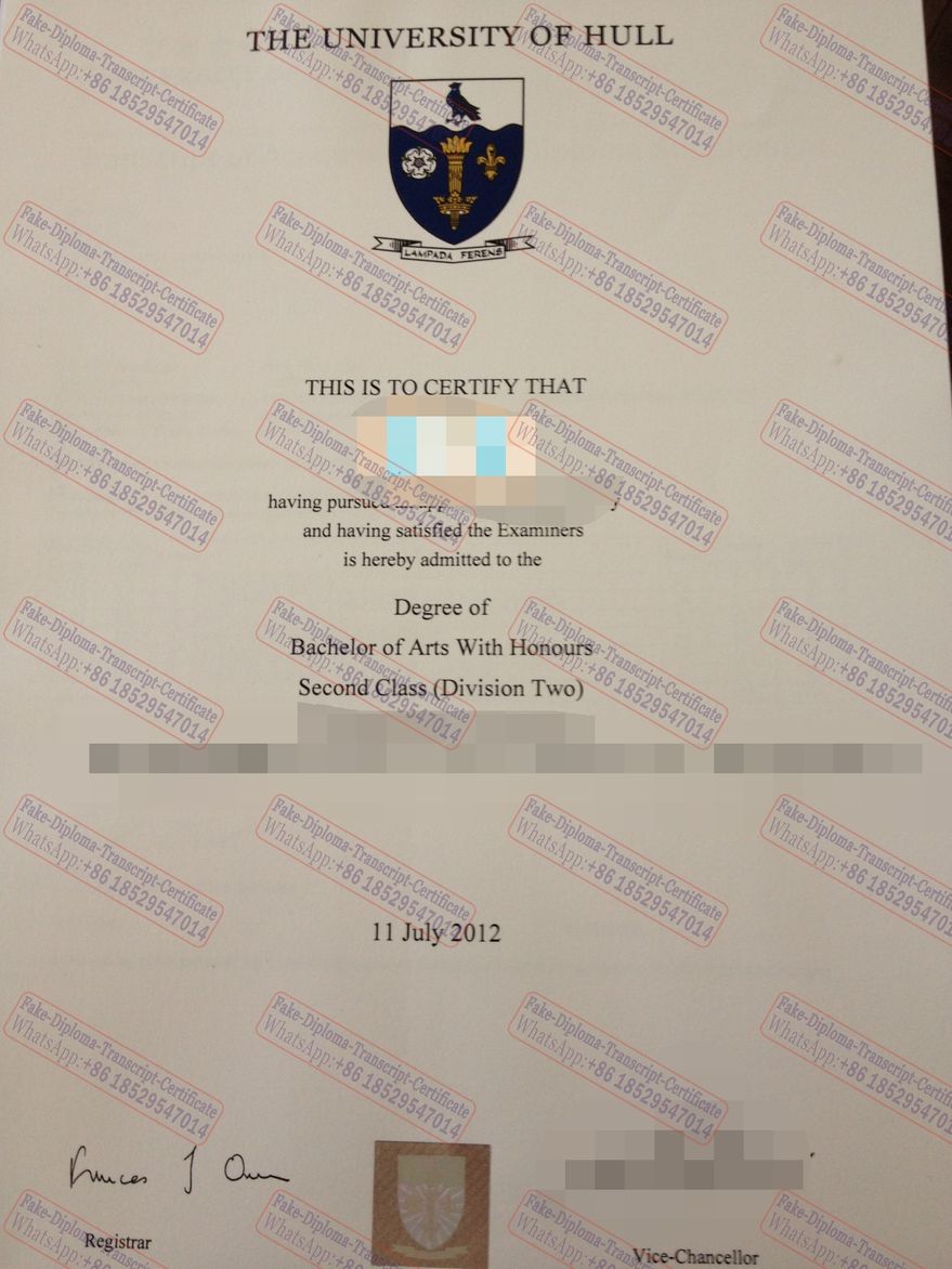 Purchase phony University of Hull Certificate