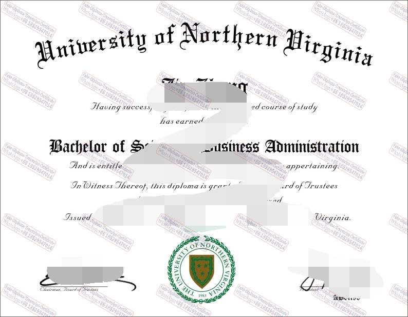 Purchase phony University of Northern Virginia Certificate