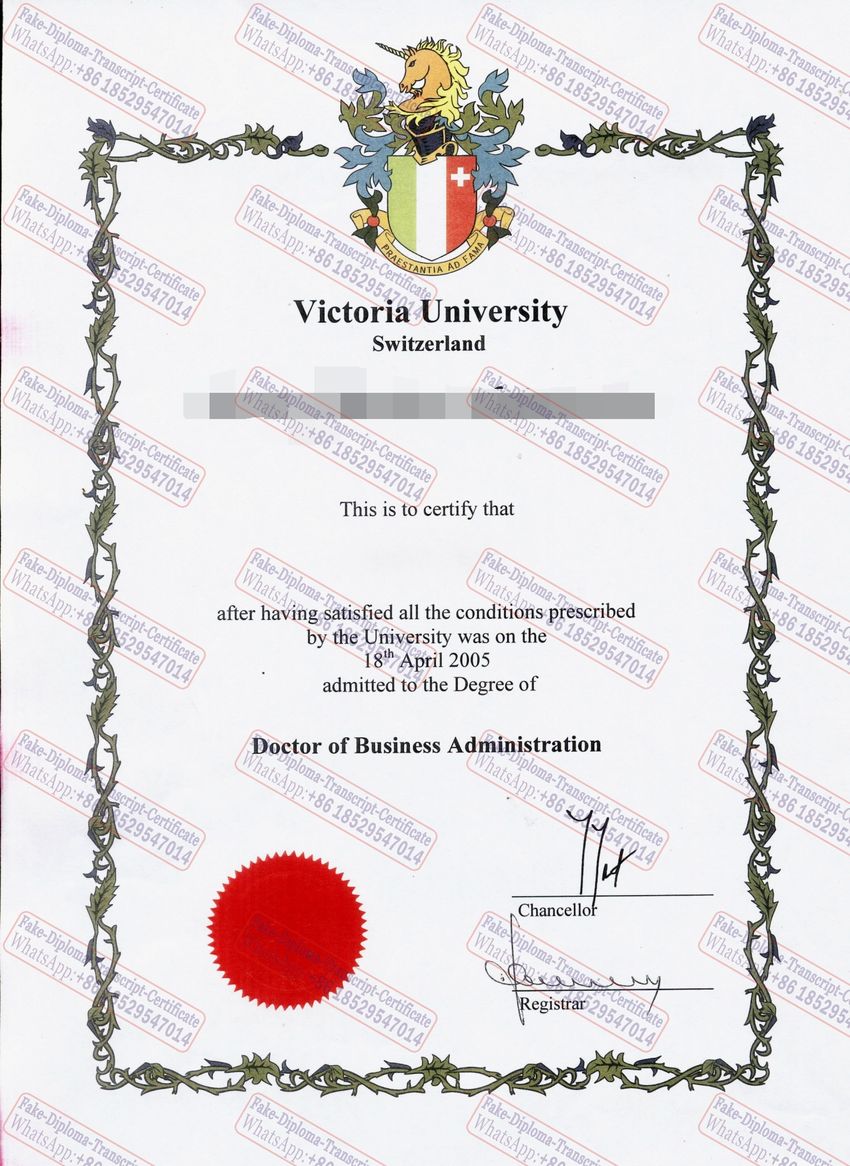 Purchase phony Victoria University Switzerland Diploma