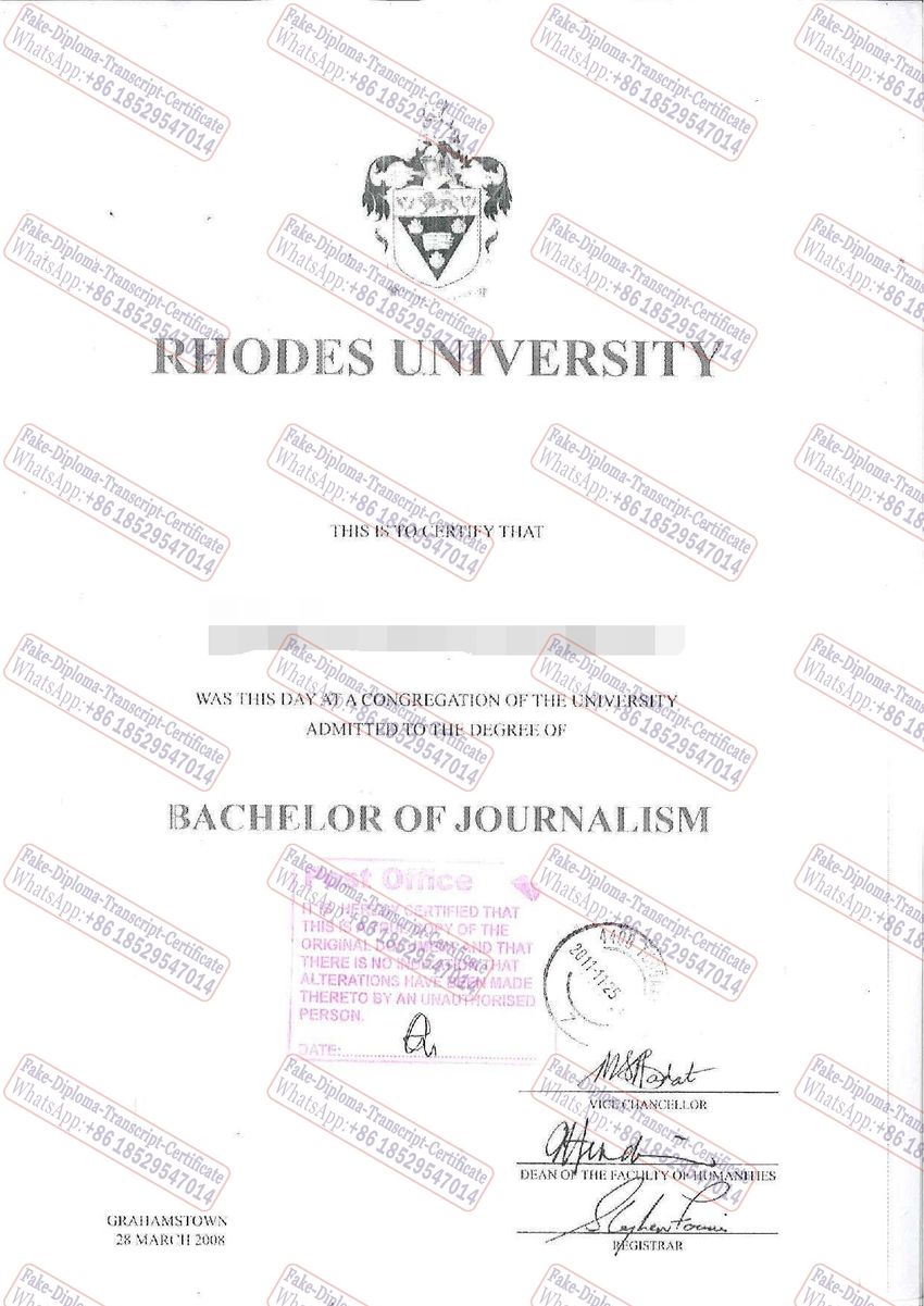 The best website to buy fake Rhodes University Certificate