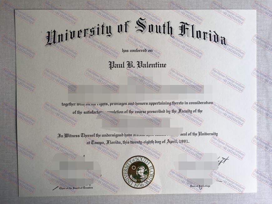 The best website to buy fake University of south Florida Certificate