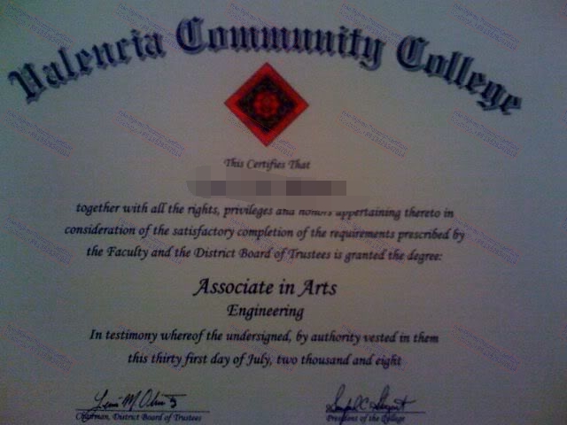 The best website to buy fake Valencia Community College Certificate