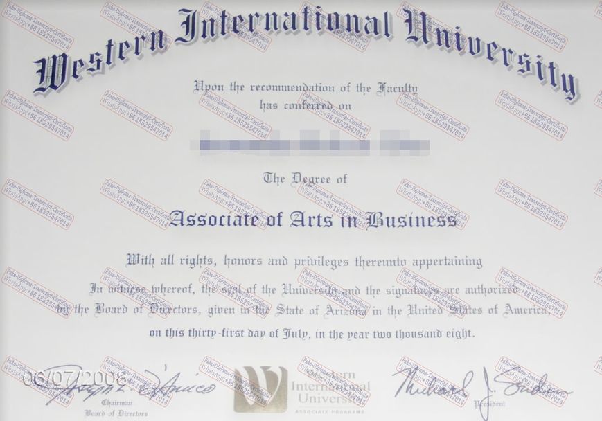 The best website to buy fake Western International University Certificate