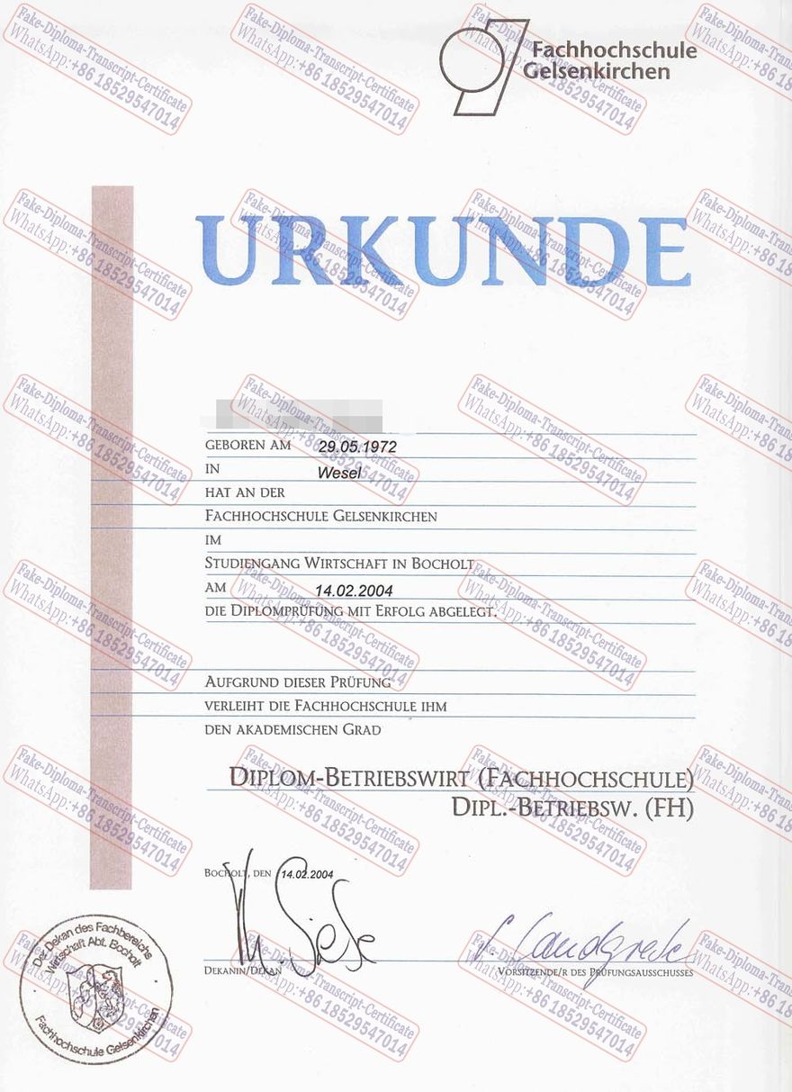 The steps to buy fake Fachhochschule Gelsenkirchen Certificate