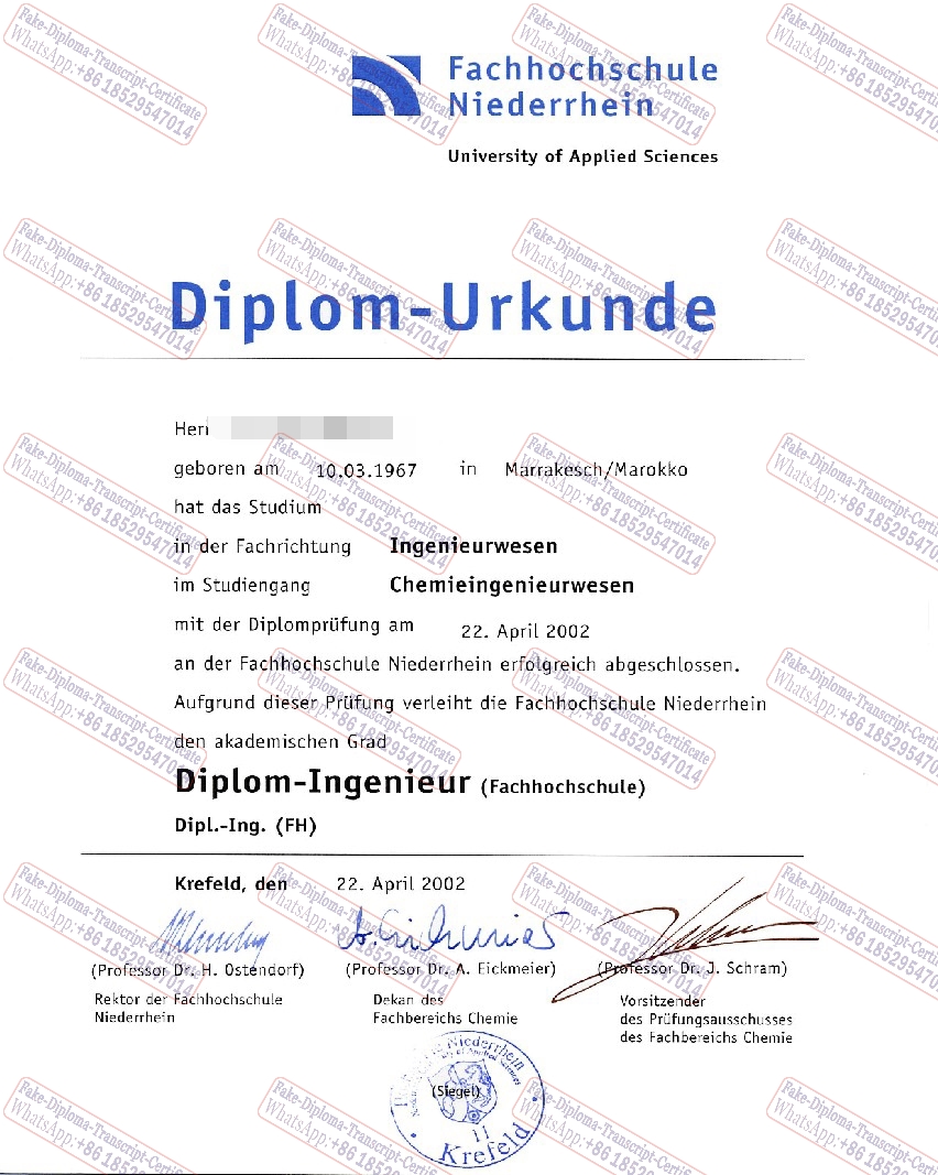 The steps to buy fake Fachhochschule Niederrhein Certificate